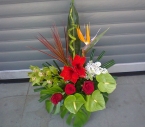 Aranjament floral in vas, Amarylis, Orhidee, Anthurium