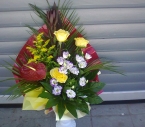 Buchet Leucadendron, Solidago, Anthurium Maro