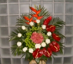 Cos Ginger, Santini, Trandafiri, Heliconia, Anthurium