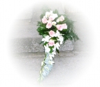 Buchet Mireasa Orhidee alba, Trandafiri roz