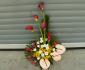 imagine 1 aranjament floral in vas alstroemeria, cale, anthurium 219