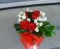 imagine 4 buchet trandafiri rosii, lisianthus alb 226