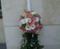 imagine 1 lumanare botez lisianthus, crizanteme albe, busuioc 244