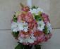 imagine 3 lumanare botez lisianthus, crizanteme albe, busuioc 244