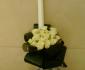 imagine 3 lumanare botez trandafiri minirosa albi 271
