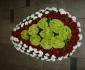 imagine 1 coroana anthurium verde, trandafiri rosii, crizanteme 280