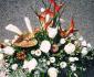 imagine 2 aranjament floral in vas lisianthus, heliconia 58
