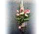 imagine 2 lumanare botez trandafiri, delphinium 77